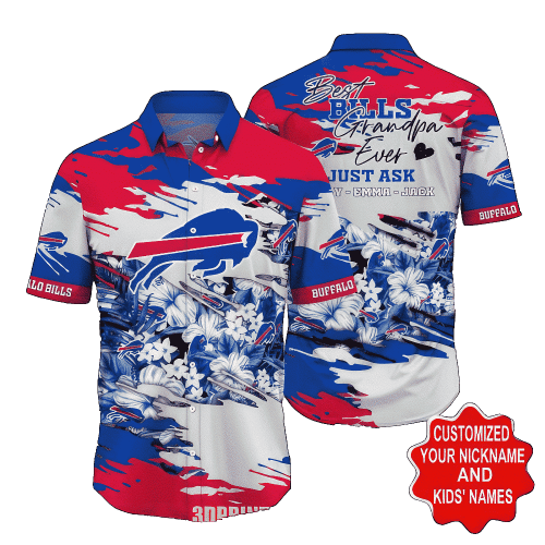 Buffalo Bills Hawaiian Shirt Custom Name On Backside All Over Print Gift For Fans NFL