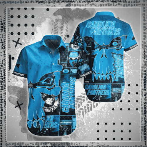 NFL Carolina Panthers Hawaiian Shirt Style Short Skull All over print