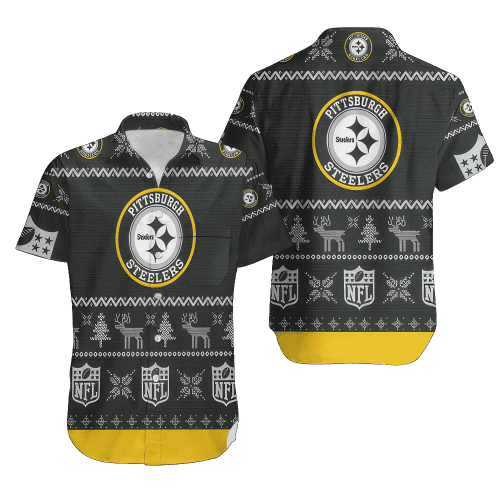 Pittsburgh Steelers Hawaiian Shirt Christmas Pattern All Over Print