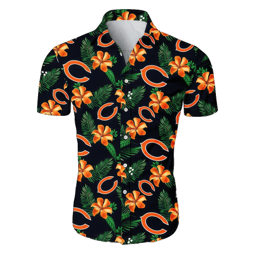 Chicago Bears CB Tropical Flower Pattern All Over Print Hawaiian Shirt White Beach Shirt NFL