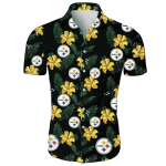 Pittsburgh Steelers Tropical Flower Pattern Hawaiian Shirt Beach Shirt NFL 23