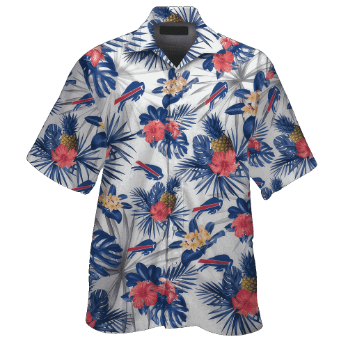 Buffalo Bills Short Sleeve Button Up Tropical Aloha Hawaiian Shirt Gift