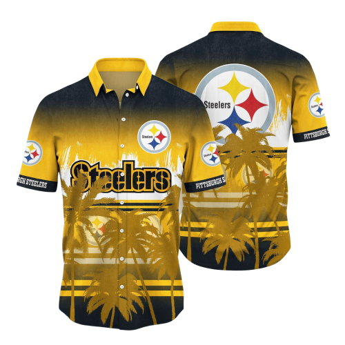 Pittsburgh Steelers Tree Yellow Cool Design  Aloha Hawaiian Shirts For Men & For Women Couples  Bowl Games Fan Gifts