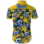 Los Angeles Rams Hawaiian Shirt Tropical Flower Short Sleeve