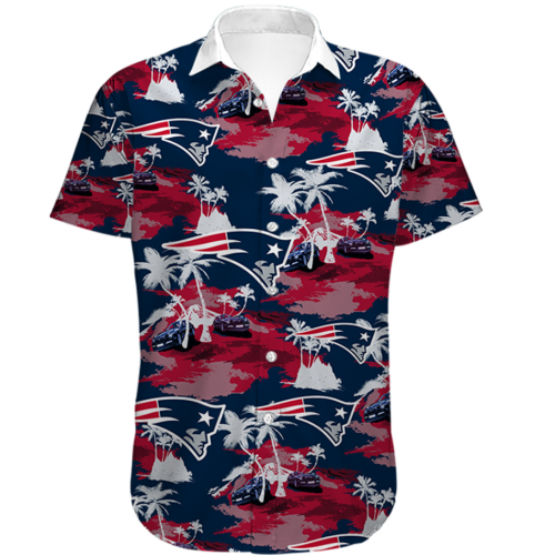Men’s New England Patriots Hawaiian Shirt Tropical