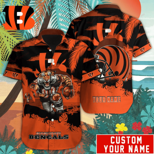 Cincinnati Bengals Hawaiian Shirt Mascot Customize Your Name