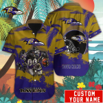 Baltimore Ravens Hawaiian Shirt Mascot Customize Your Name Baltimore Ravens Hawaiian Shirt Mascot Customize Your Name
