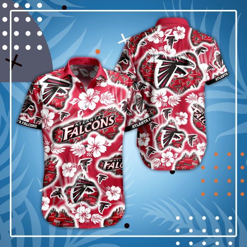 Atlanta Falcons Many Logo And Flower Hawaiian Shirt