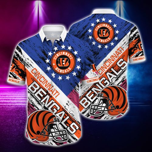 Cincinnati Bengals And Rugby Helmet Hawaiian Shirt