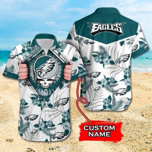 Personalized Philadelphia Eagles Grateful Dead Hawaiian Shirt