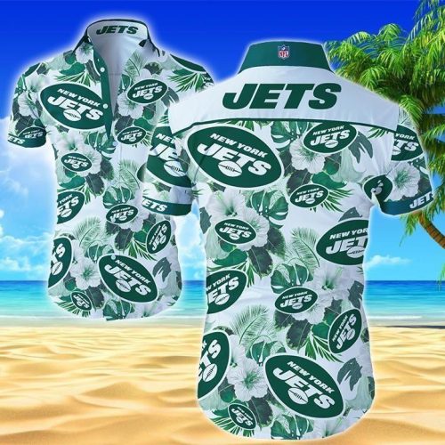 New York Jets Flower Floral Hawaiian Shirt