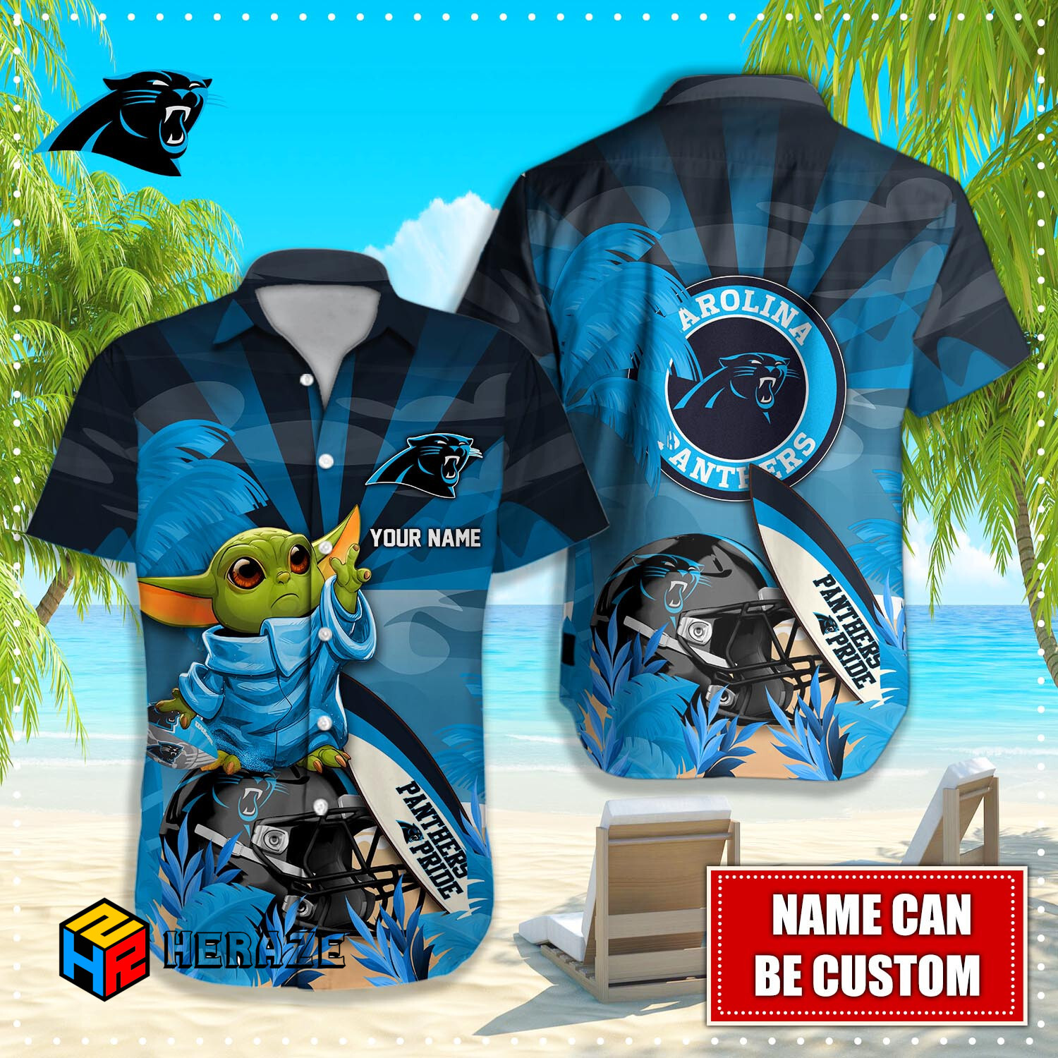 Carolina Panthers Nfl Custom Hawaiian Shirt Carolina Panthers Nfl Custom Hawaiian Shirt