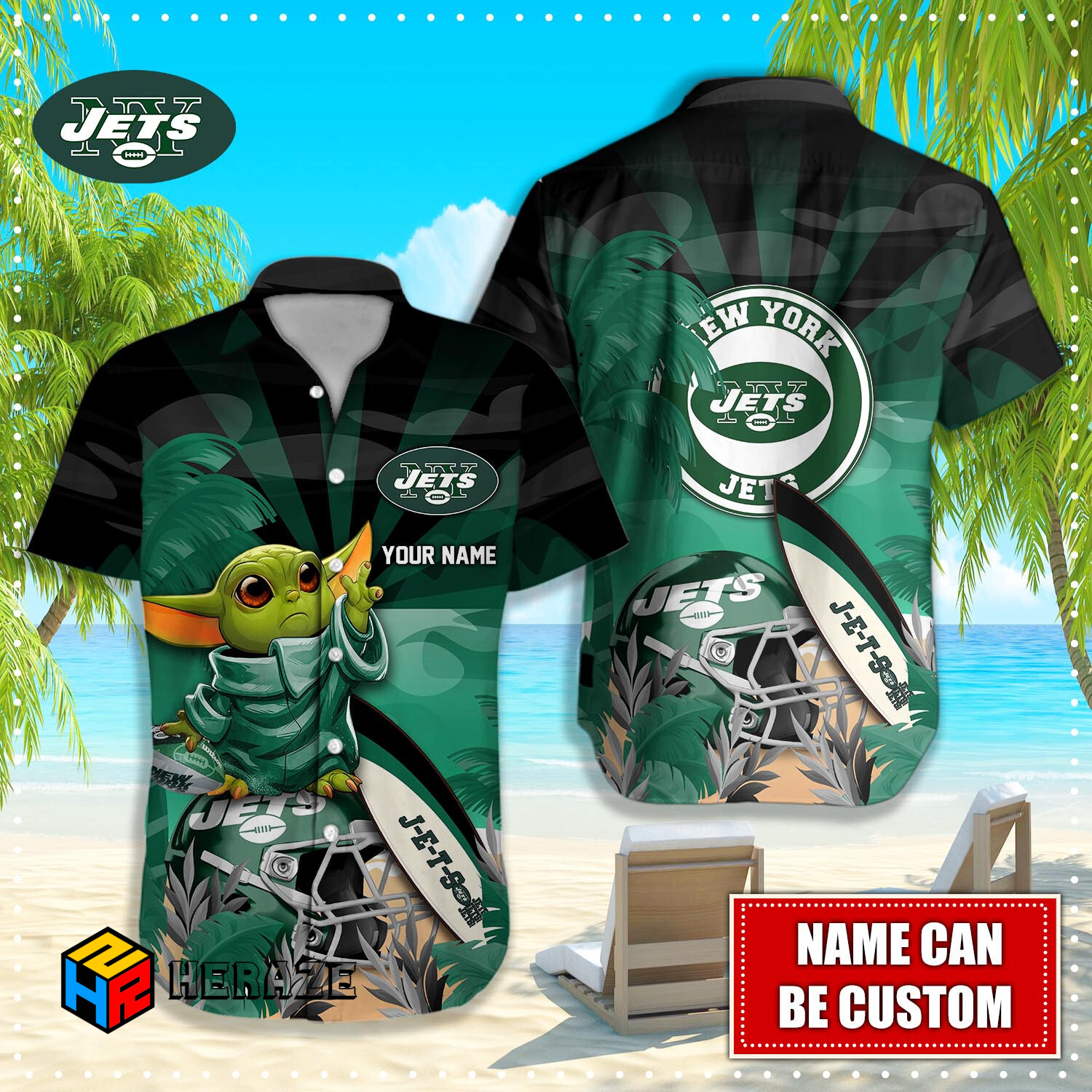 New York Jets Nfl Custom Hawaiian Shirt New York Jets Nfl Custom Hawaiian Shirt