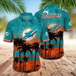 Miami Dolphins Hawaiian Shirt Dolphins Vintage Tropical Forest Hawaiian Shirt