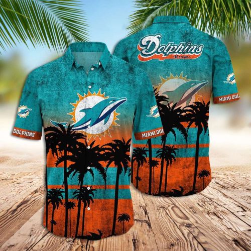 Miami Dolphins Hawaiian Shirt Dolphins Vintage Tropical Forest Hawaiian Shirt