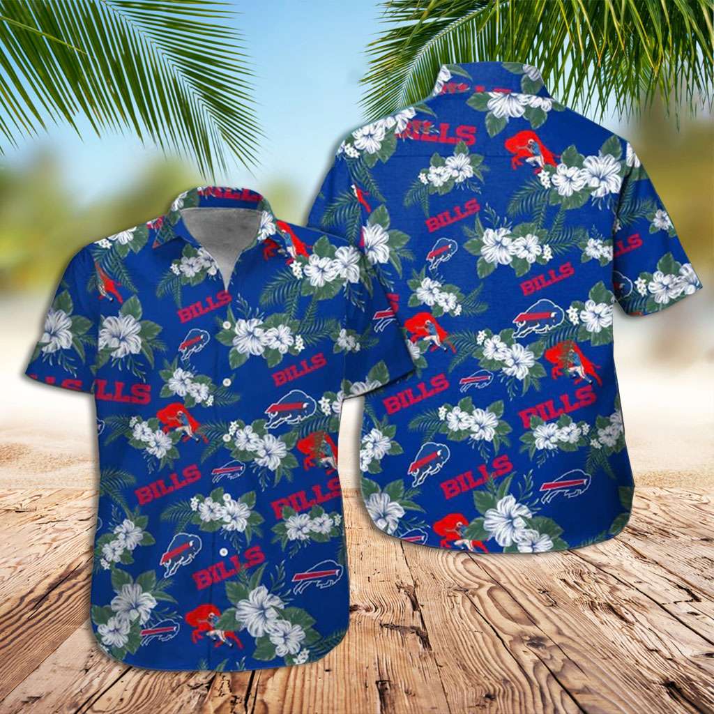 Buffalo Bills Hawaiian Shirt Bills White Hibiscus Flowers Hawaiian Shirt Buffalo Bills Hawaiian Shirt Bills White Hibiscus Flowers Hawaiian Shirt