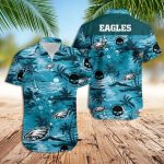 Philadelphia Eagles Hawaiian Shirt Blue Sunset Hawaiian Shirt