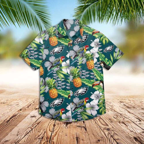 Philadelphia Eagles Hawaiian Shirt Tropical Summer Hawaiian Shirt