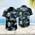 Philadelphia Eagles Hawaiian Shirt Skulls Tropical Hawaiian Shirt
