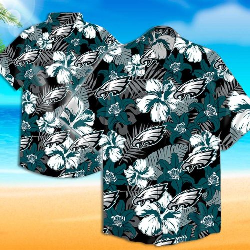 Philadelphia Eagles Hawaiian Shirt Tropical Flower Hawaiian Shirt