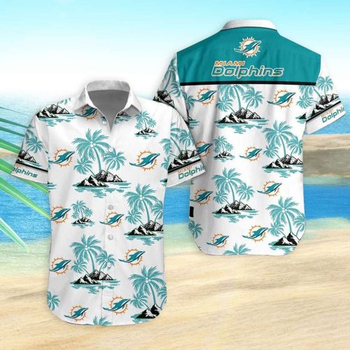 Miami Dolphins Hawaiian Shirt Dolphins Tropical Island Hawaiian Shirt