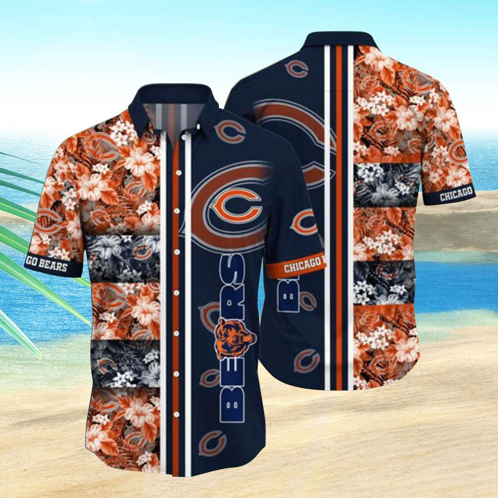 Chicago Bears Hawaiian Shirt Bears And Flower Hawaiian Shirt Chicago Bears Hawaiian Shirt Bears And Flower Hawaiian Shirt