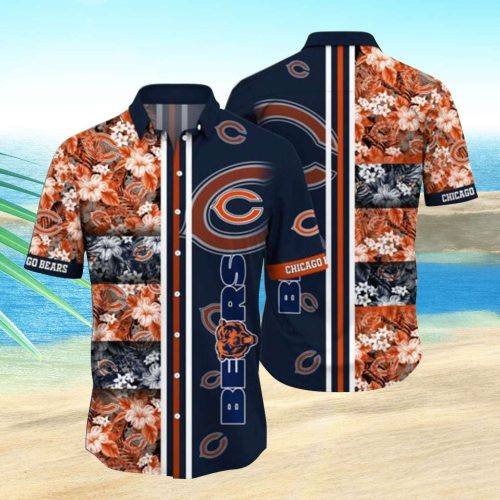 Chicago Bears Hawaiian Shirt Bears And Flower Hawaiian Shirt