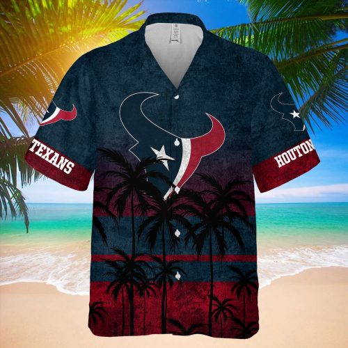 Houston Texans Paml Trees Hawaiian Shirt