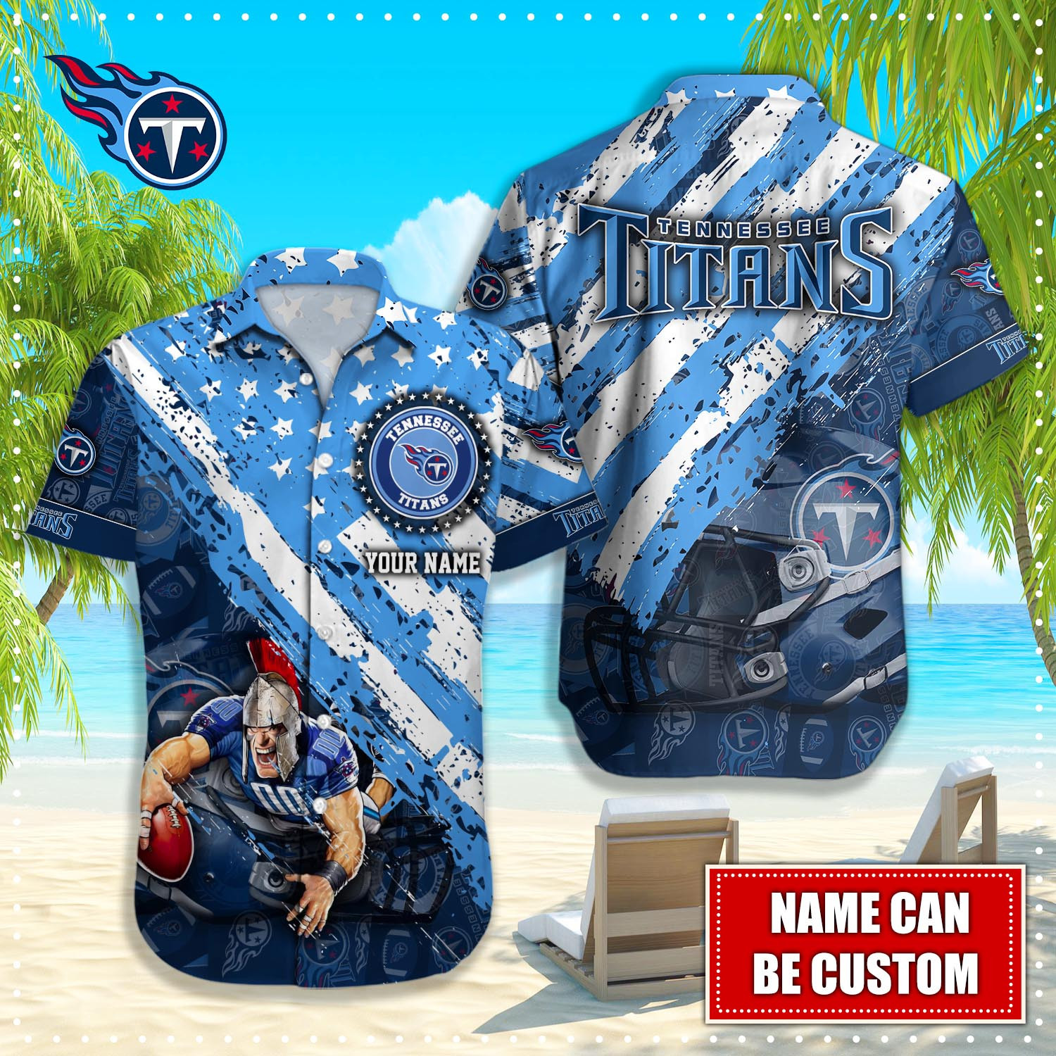 Tennessee Titans NFL Custom Hawaiian Shirt Tennessee Titans NFL Custom Hawaiian Shirt