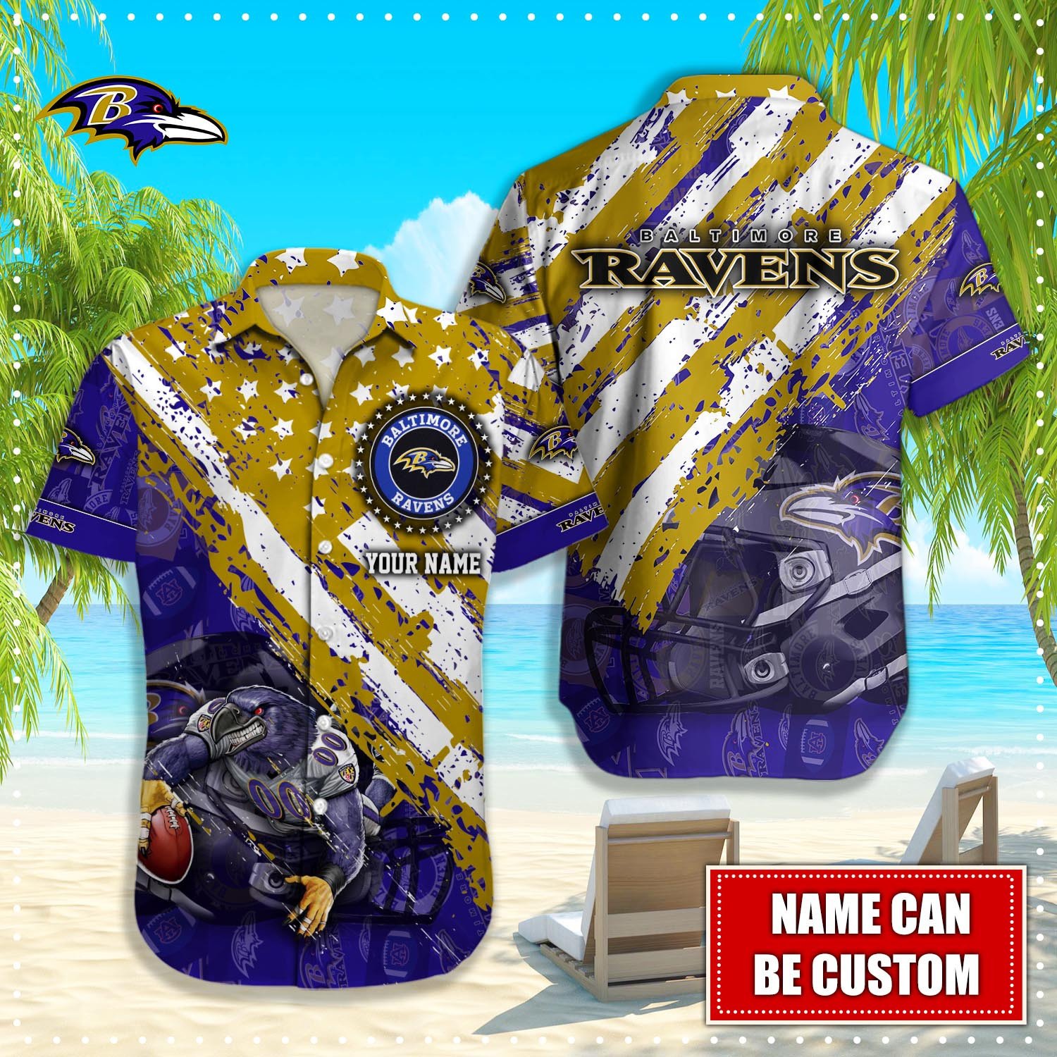 Baltimore Ravens NFL Custom Hawaiian Shirt Baltimore Ravens NFL Custom Hawaiian Shirt