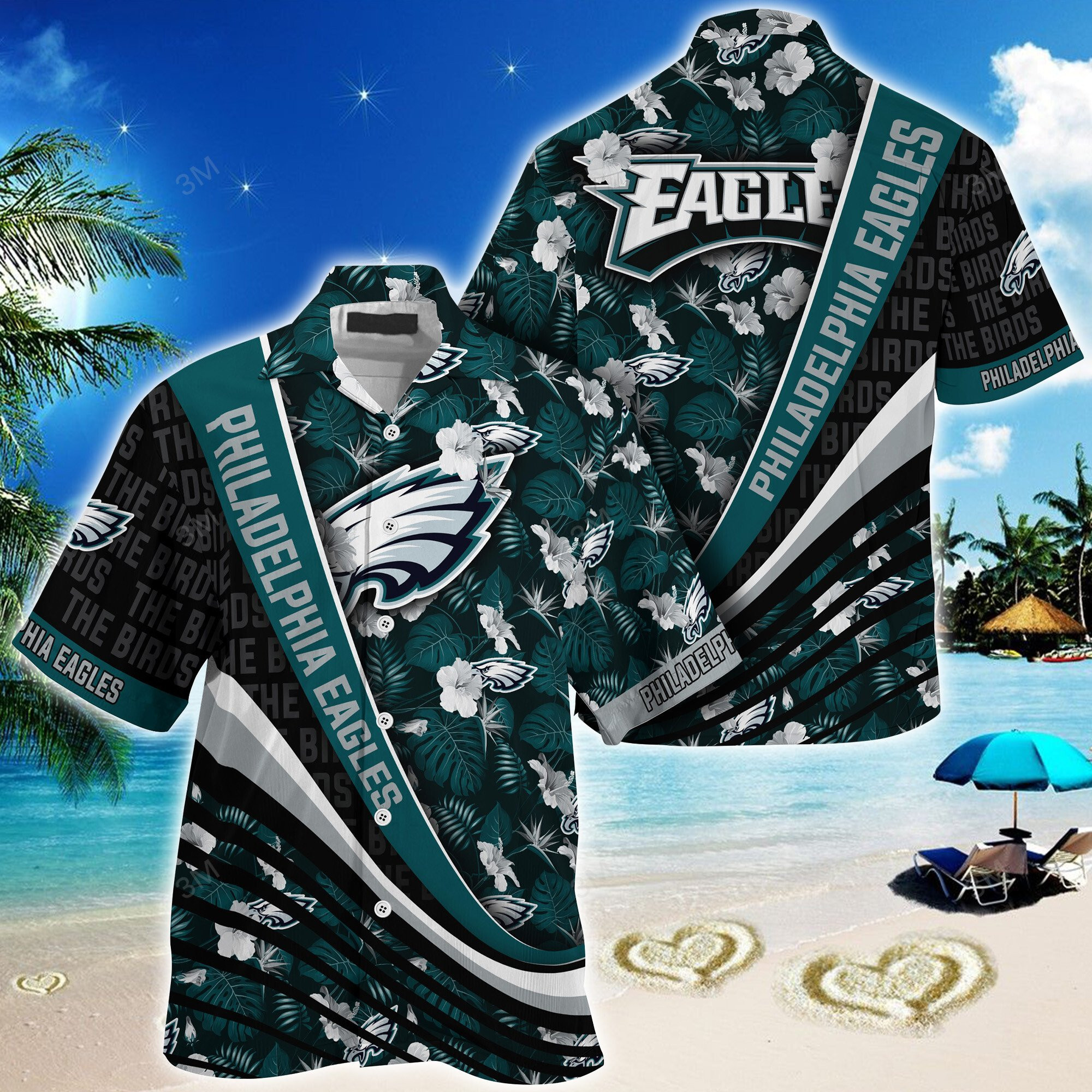 Philadelphia Eagles Summer Hawaii Shirt With Tropical Flower Pattern For Fans Gift Philadelphia Eagles Summer Hawaii Shirt With Tropical Flower Pattern For Fans Gift