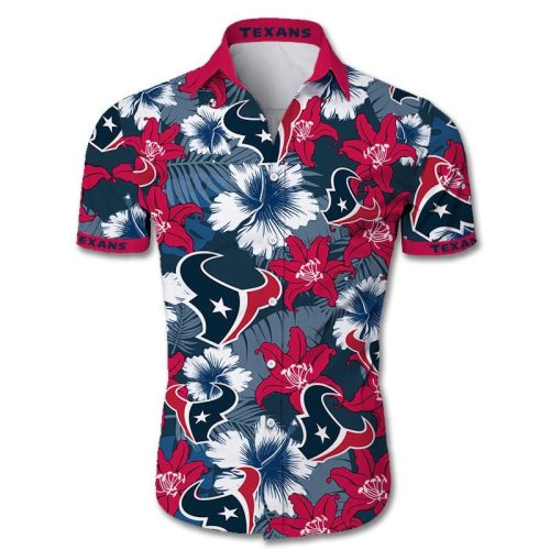 Houston Texans Hawaiian Shirt Tropical Flower Short Sleeve 7928