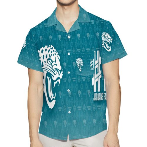 Jacksonville Jaguars Emblem v13 3D All Over Print Summer Beach Hawaiian Shirt With Pocket