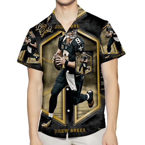 New Orleans Saints Drew Brees2 3D All Over Print Summer Beach Hawaiian Shirt With Pocket