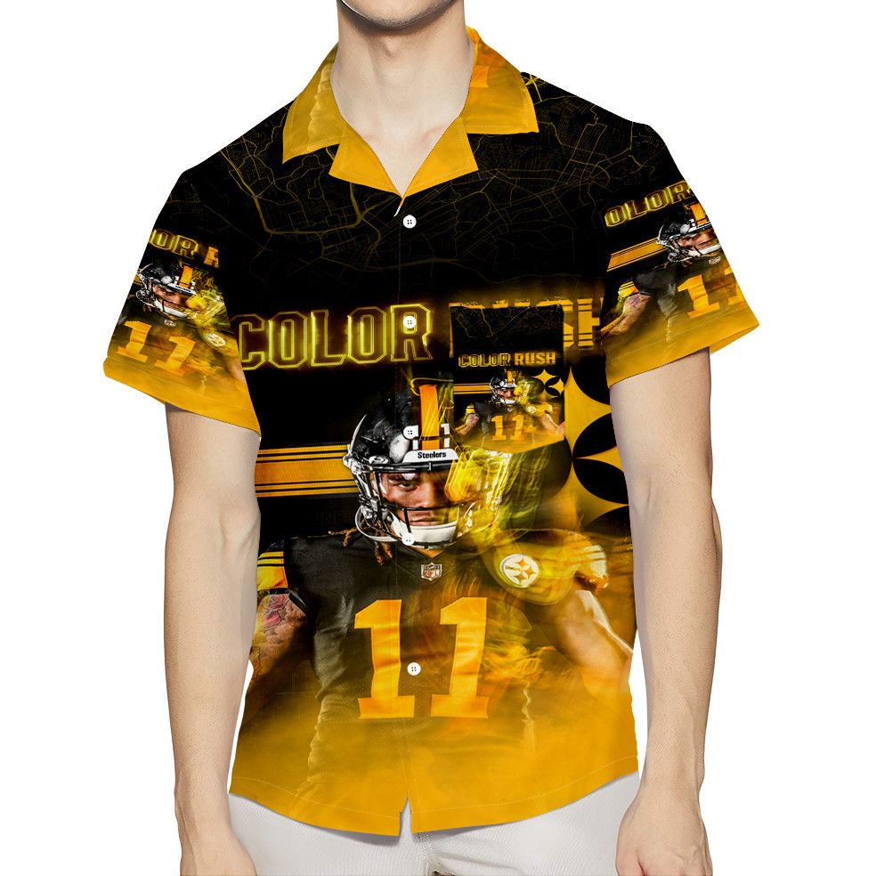 Pittsburgh Steelers Chase Claypool no11 3D All Over Print Summer Beach Hawaiian Shirt With Pocket Pittsburgh Steelers Chase Claypool no11 3D All Over Print Summer Beach Hawaiian Shirt With Pocket