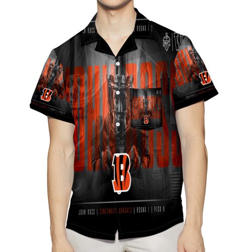 Cincinnati Bengals John Ros 3D All Over Print Summer Beach Hawaiian Shirt With Pocket