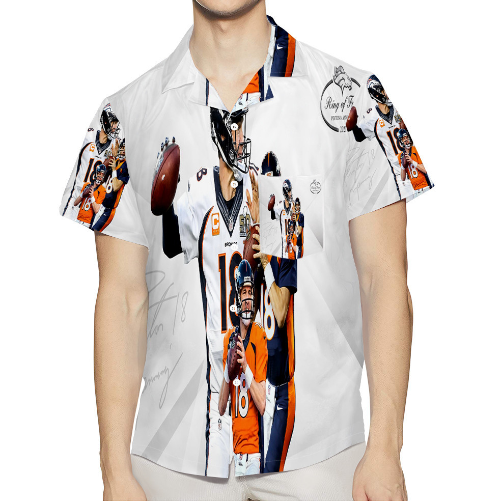 Denver Broncos 18 Peyton Manning v50 3D All Over Print Summer Beach Hawaiian Shirt With Pocket Denver Broncos 18 Peyton Manning v50 3D All Over Print Summer Beach Hawaiian Shirt With Pocket