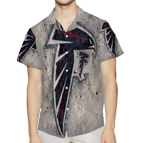 Atlanta Falcons Geometric 3D All Over Print Summer Beach Hawaiian Shirt With Pocket