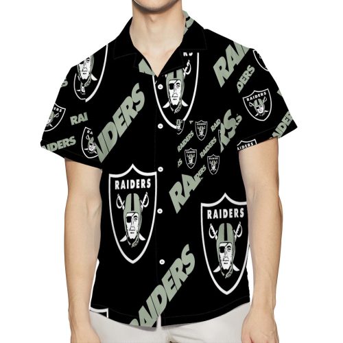 Las Vegas Raiders Logo Pattern9 3D All Over Print Summer Beach Hawaiian Shirt With Pocket