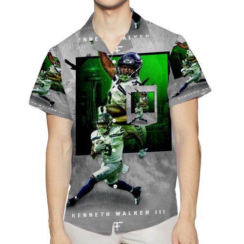Seattle Seahawks Kenneth Walker III1 3D All Over Print Summer Beach Hawaiian Shirt With Pocket