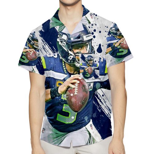 Seattle Seahawks Russell Wilson13 3D All Over Print Summer Beach Hawaiian Shirt With Pocket
