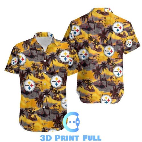 Beach Shirt Pittsburgh Steelers Coconut Tree Hawaii 3D Shirt