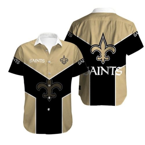 New Orleans Saints Black Golden New Design Hawaiian Shirt