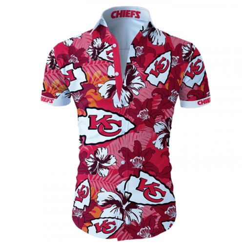 Kansas City Chiefs Hawaiian Shirt Tropical Flower Short Sleeve 4974
