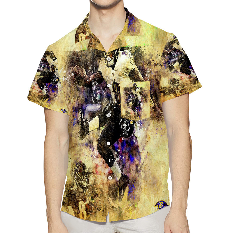 Baltimore Ravens Lamar Jackson 8 v4 3D All Over Print Summer Beach Hawaiian Shirt With Pocket Baltimore Ravens Lamar Jackson 8 v4 3D All Over Print Summer Beach Hawaiian Shirt With Pocket