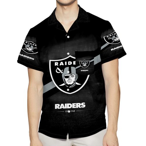 Las Vegas Raiders Est 1960 3D All Over Print Summer Beach Hawaiian Shirt With Pocket