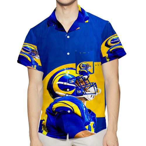 Los Angeles Rams Aaron Donald1 3D All Over Print Summer Beach Hawaiian Shirt With Pocket