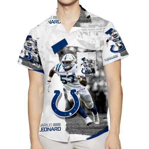 Indianapolis Colts Darius Leonard1 3D All Over Print Summer Beach Hawaiian Shirt With Pocket