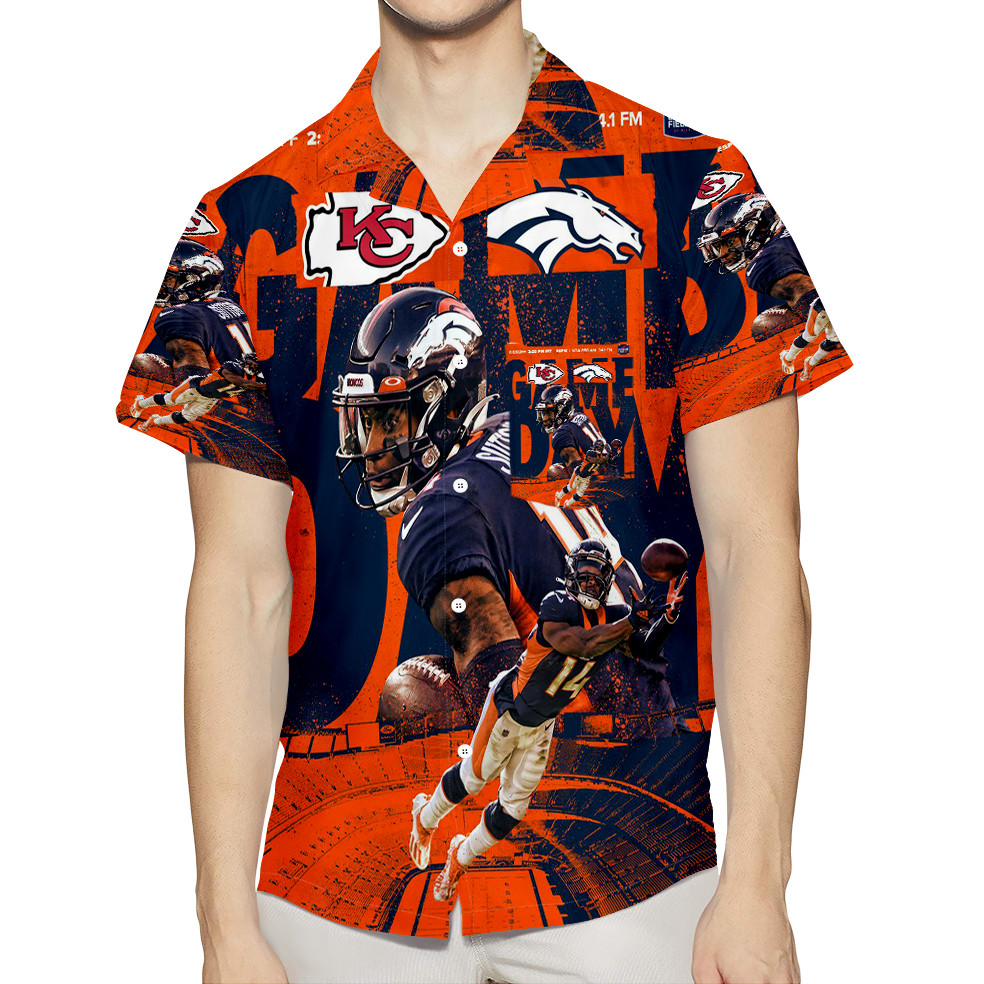 Denver Broncos Courtland Sutton 3D All Over Print Summer Beach Hawaiian Shirt With Pocket Denver Broncos Courtland Sutton 3D All Over Print Summer Beach Hawaiian Shirt With Pocket