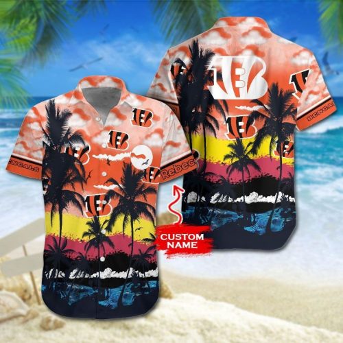 Cincinnati Bengals Hawaiian Shirt Premium Hawaiian Shirt Custom Name Hawaiian Shirt M2RTT1116
